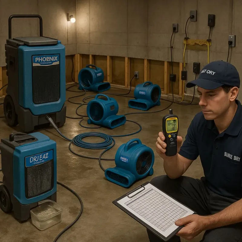 Structural Drying and Dehumidification process in Midland County, MI